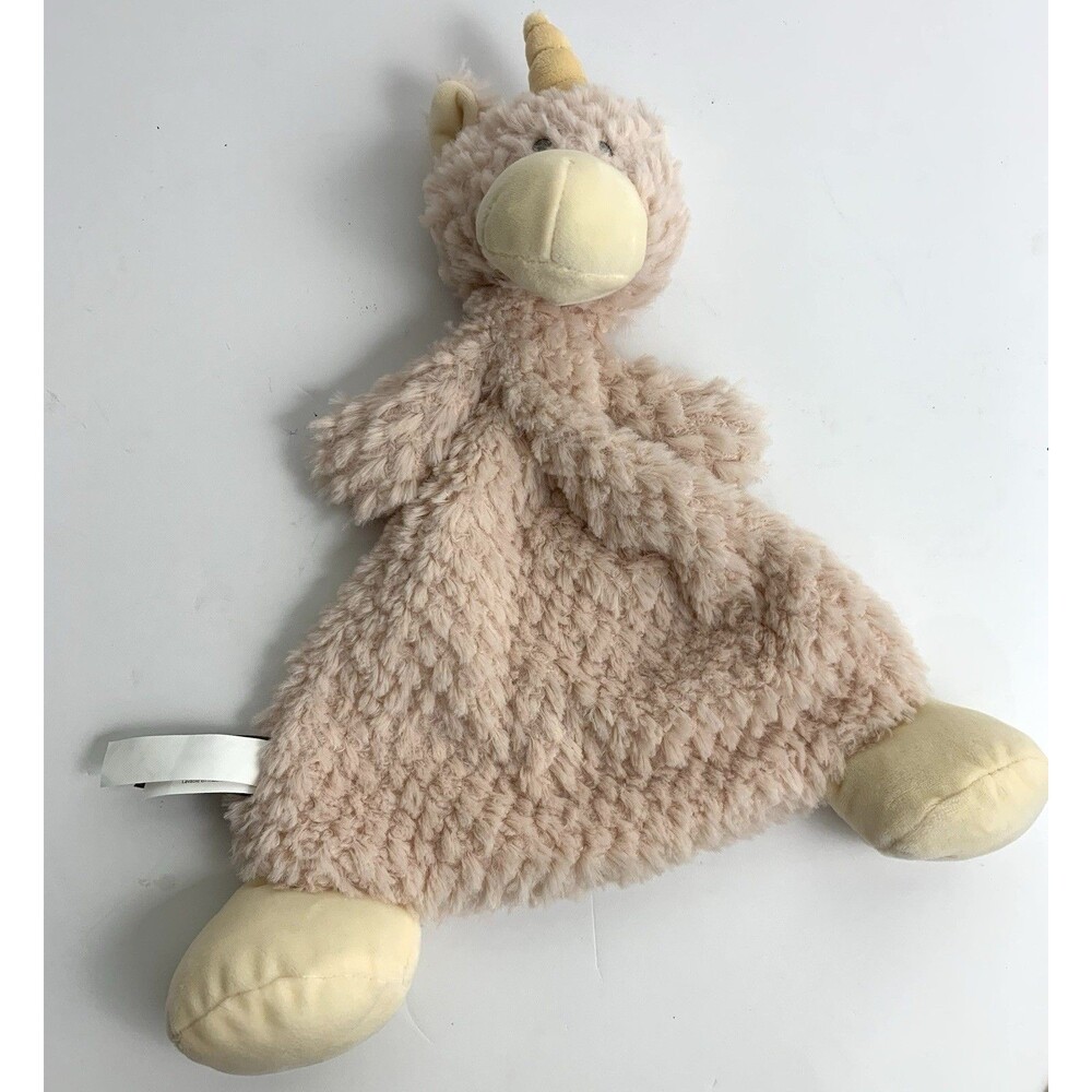 Demdaco Baby Pink Wendy Unicorn Plush Security Rattle Blankie Blanket Lovey